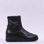 Pepe Saenz Sara Front Zip Wedge Boot - Black Leather - 37