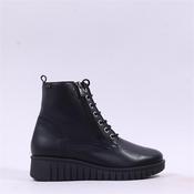 Pepe Saenz Sara Lace Zip Wedge Boot - Black Leather - 37 image