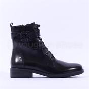 Regarde Le Ciel Gem Buckle Boot - Black Leather - 37