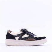 Remonte Laced Print Detail Trainer - Beige Black - 36 image