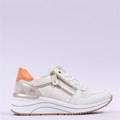 Remonte Lace Wedge Trainer With Side Zip - Cream Combi - 38 image