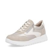 Remonte Low Wedge Laced Side Zip Shoe - Beige Combi - 38 image