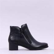 Remonte Block Heel Twin Zip Ankle Boot - Black Leather - 36 image