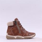 Rieker Wool Cuff Lace And Zip Ankle Boot - Brown - 37