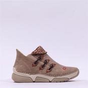 Rieker Folded Cuff Ankle Boot - Beige Leopard Combi - 37 image
