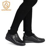 Rieker Tex Comfort Shoe With Side Zip - Black Leather - 37 image