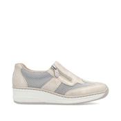 Rieker Wedge Mesh Shoe With Side Zip - Beige Metallic - 38 image