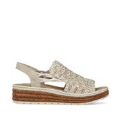 Rieker Knitted Wedge Slingback Sandal - Cream Combi - 38 image