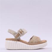 Rieker Woven Strap Wedge Sandal - Beige Multi - 38 image