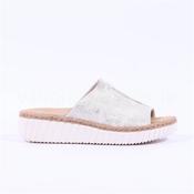 Rieker Platform Mule Sandal Wide Fit - Beige Metallic - 37 image
