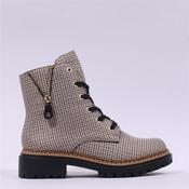 Rieker Laced Biker Boot - Beige Combi - 37