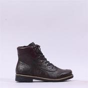 Rieker Laced Ankle Boot With Side Zip - Brown Combi - 37
