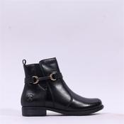 Rieker Low Heel Link Detail Ankle Boot - Black Leather - 37 image