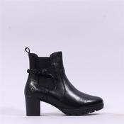 Rieker High Block Heel Plait Strap Boot - Black Leather - 37 image
