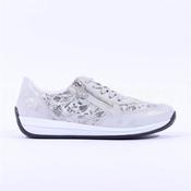 Rieker Laced Trainer With Side Zip - Silver Multi - 37 image