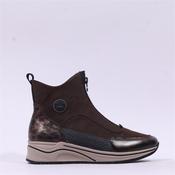 Rieker Front Zip Wedge Ankle Boot - Brown Leopard Combi - 36 image