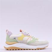 Rieker Laced Casual Fabric Trainer - White Pastel Combi - 36 image