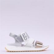 Rieker 3 Strap Buckle Sandal - White Gold Silver - 36 image