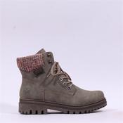 Rieker Knitted Cuff High Lace Ankle Boot - Green - 37 image
