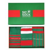Sicsock Mayo Retro Jersey Sock Gift Box - Green &amp; Red - 4-7 image