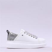 Una Healy Physical Glitter Heel Trainer - White Silver - 36