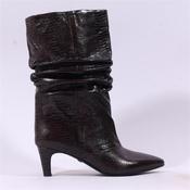 Una Healy Sensitivity Ruffled Mid Boot - Brown Snake - 36 image
