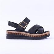 Rieker Buckle Strap Platform Sandal - Black - 40 image