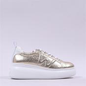 Wonders Curvy Platform Lace Trainer - Gold Snake - 38 image