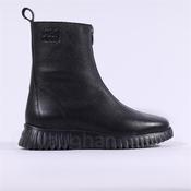 Wonders Flexfly Front Zip Chunky Boot - Black Leather - 36