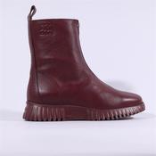 Wonders Flexfly Front Zip Chunky Boot - Burgundy Leather - 36