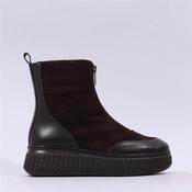 Wonders Xfly Platform Front Zip Boot - Dark Brown Combi - 36