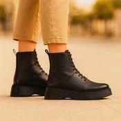 Wonders Bristol Platform Lace Ankle Boot - Black Leather - 37