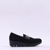 Wonders Sparkle Stud Band Wedge Shoe - Black Suede - 36 image