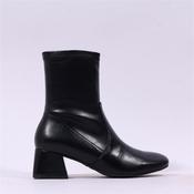 Wonders Anan Low Block Heel Stretch Boot - Black Leather - 37