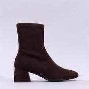 Wonders Anan Low Block Heel Stretch Boot - Brown Suede - 37