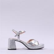 Wonders Zaida Platform Block Heel Sandal - Silver - 36 image