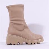 Wonders Toronto Pull On Wedge Heel Boot - Beige Leather - 37