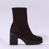 Wonders Lady Platform Block Heel Boot - Brown Suede - 37