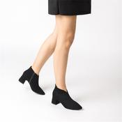 Wonders V Cut Pointed Block Heel Boot - Black Suede - 37 image