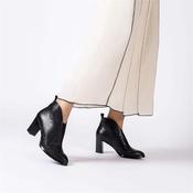 Wonders Vflex High Block Heel V Cut Boot - Black Leather - 36 image