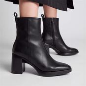 Wonders Vera Platform Block Heel Boot - Black Leather - 36 image