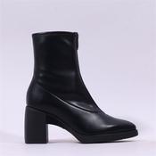 Wonders Vera Front Zip Block Heel Boot - Black Stretch - 36 image