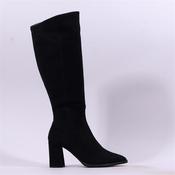 Wonders Aurora High Block Heel Knee High - Black Suede - 36 image
