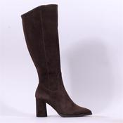 Wonders Aurora High Block Heel Knee High - Brown Suede - 36 image