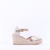 Wonders Ena Covered Espadrille Wedge - Gold Leather - 36 image