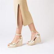 Wonders Manly Espadrille Peeptoe Wedge - Gold Metallic - 40