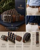 Mens Braided Belt Beige Navy (9002) image