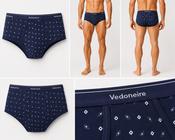 Men's Printed Cotton Executive Briefs x 2 (2214) Navy and Blue image