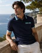 Men's Polo with Stripe Rib (3135) Navy image