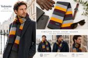 Men's Wool Stripe Scarf (3101) Grey Stripe image